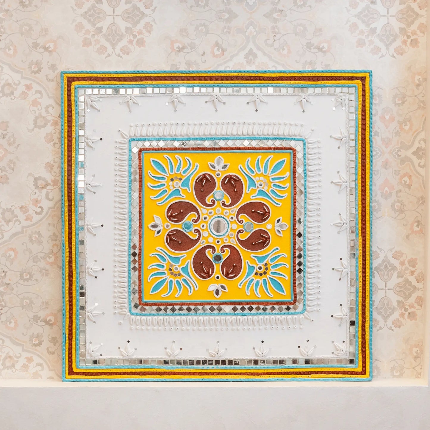 Ankaayà – Handcrafted Lippan Art Mural | Ready-to-Hang Wall Décor (2ft x 2ft)